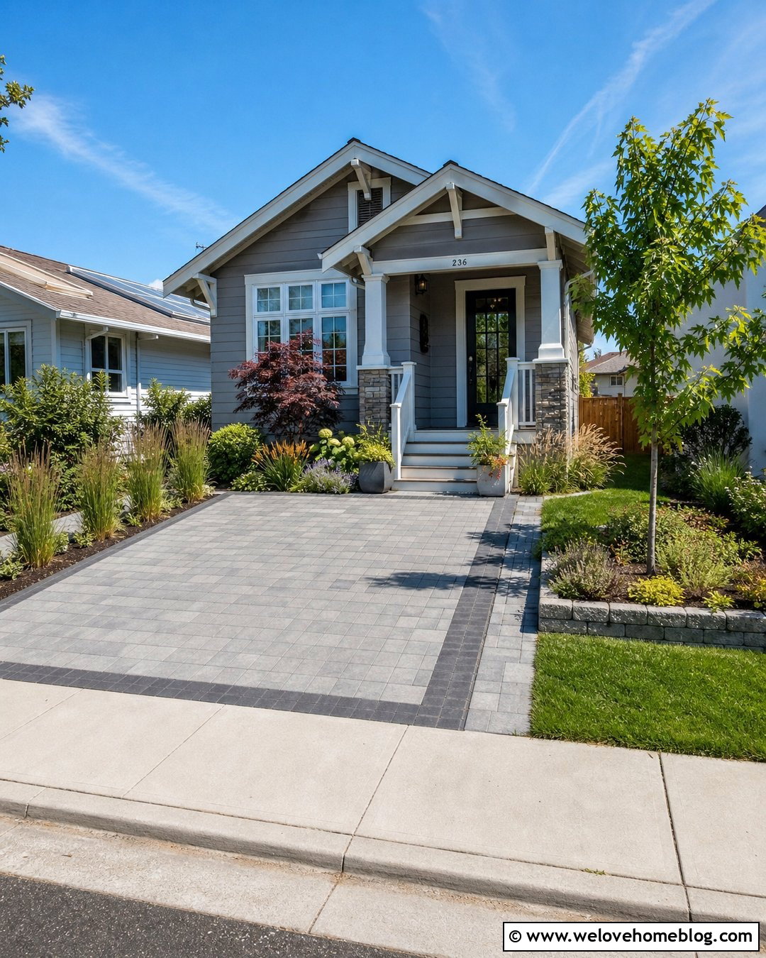 Small Front Driveway With Paver Parking Pad - 25 Front House Driveway Ideas