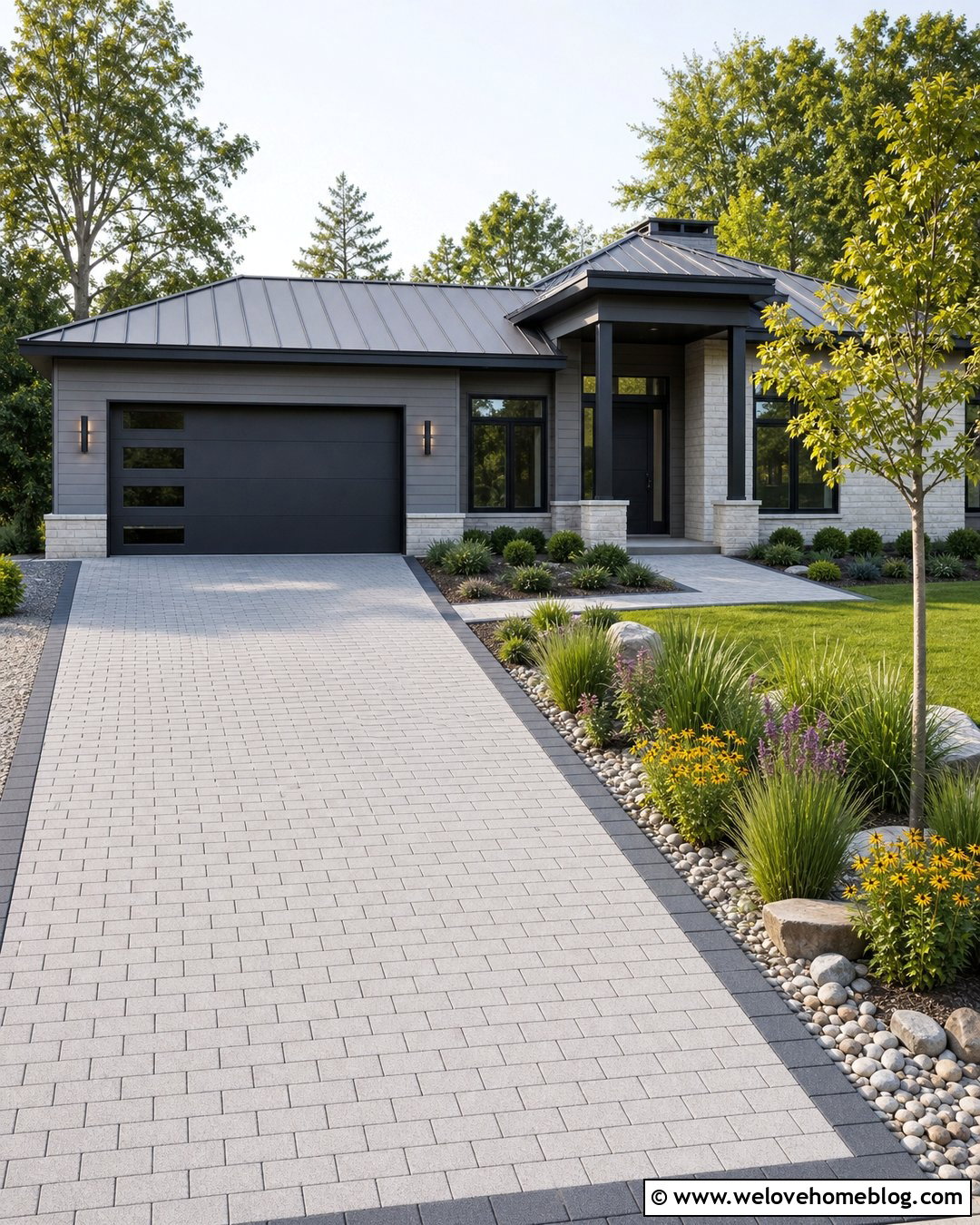 Small Front Driveway With Permeable Pavers - 25 Small Front Driveway Ideas