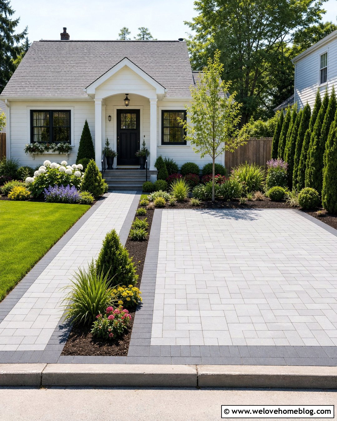 Small Front Yard Driveway With Planting Pockets - 35 home driveway ideas