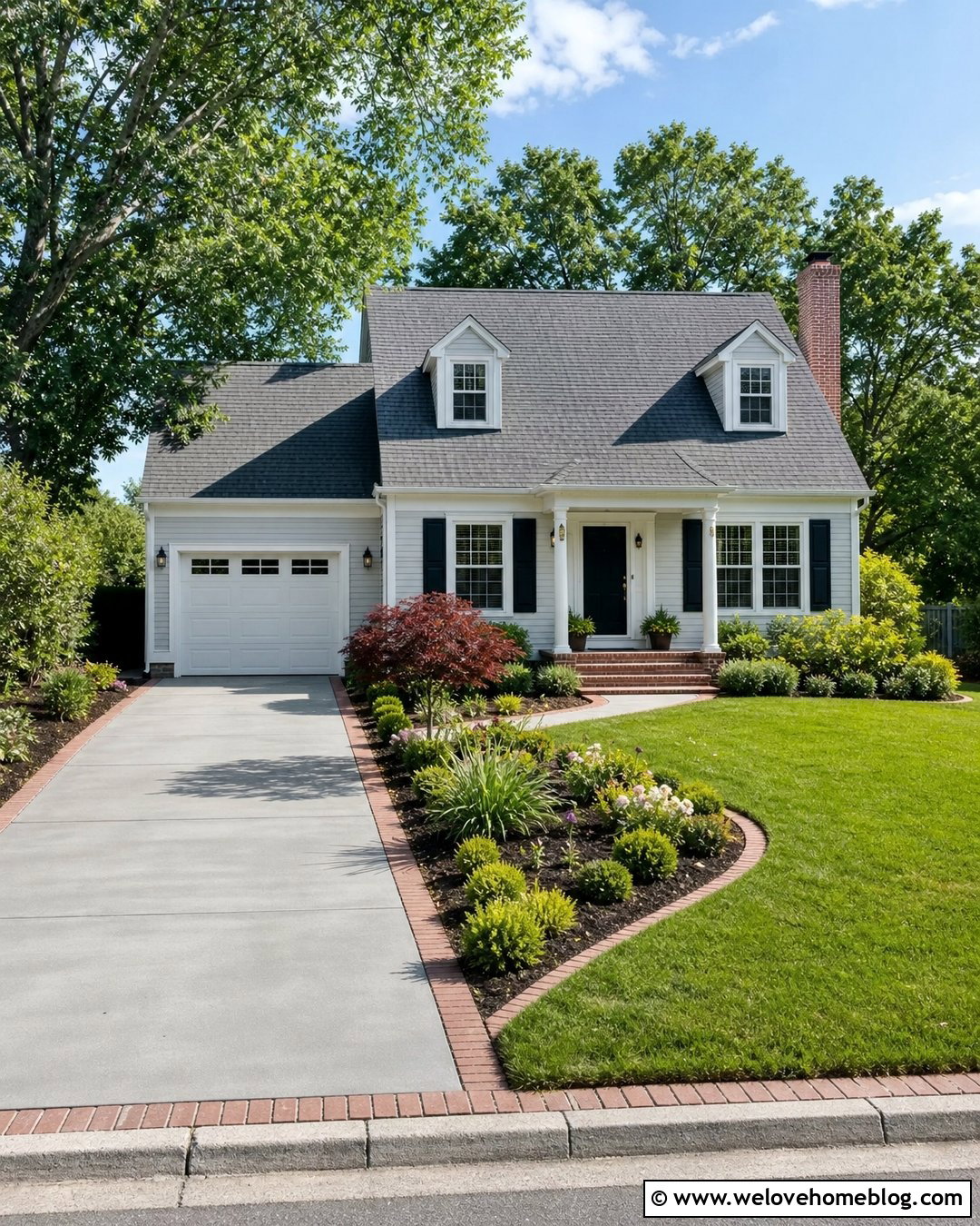 Small Front Yard With a Bordered Driveway - 20 front yard with driveway landscaping ideas