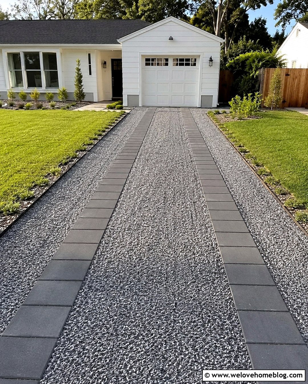 Small Gravel Driveway With Paver Tire Tracks - 20 Small Gravel Driveway Ideas