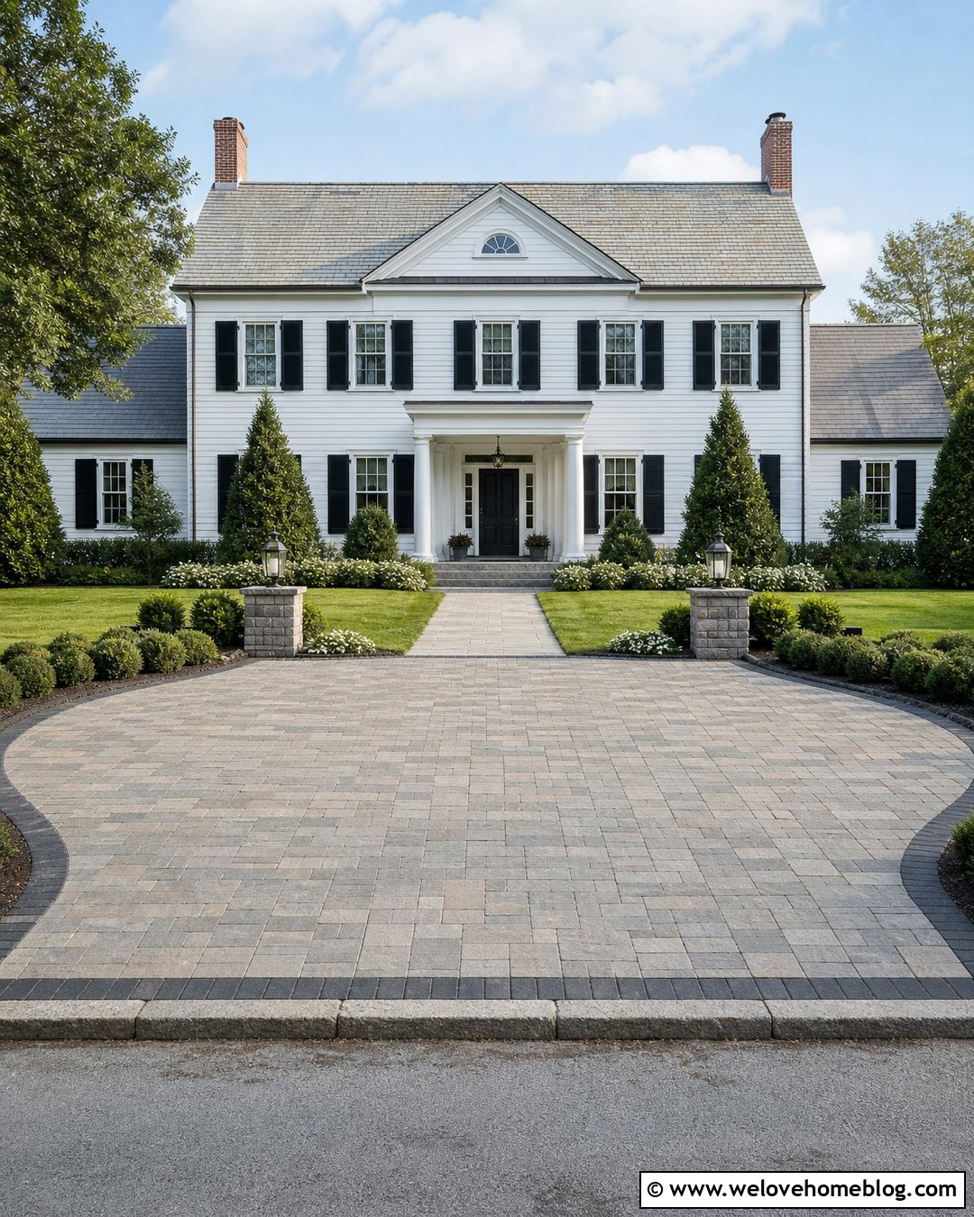 Small Half Circle Driveway With Evergreen Landscaping - 20 Small Half Circle Driveway Ideas