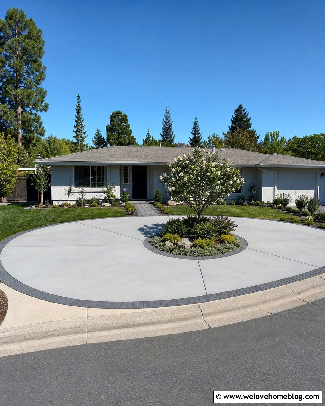 Small Half Circle Driveway With Low Landscaping - 40 half circle driveway landscaping ideas