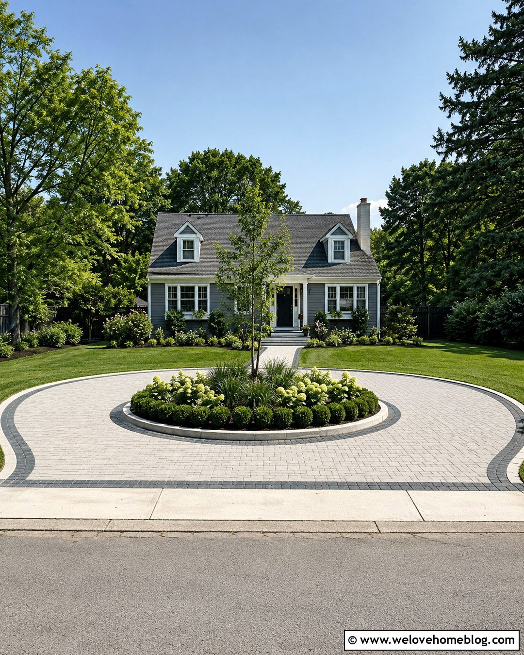 Small Half Circle Driveway With Low Landscaping - 20 Driveway Circle Ideas