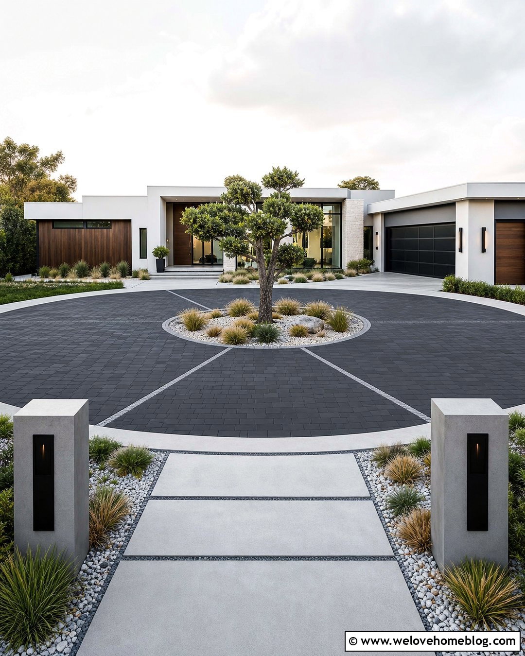 Small Modern Circle Driveway - 25 Small Circle Driveway Ideas