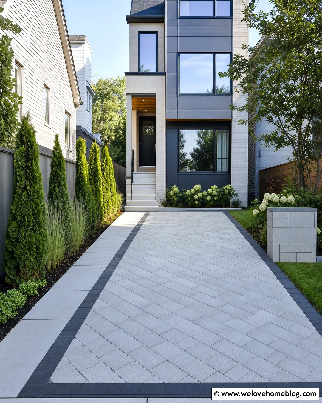 Small Monoblock Driveway With Diagonal Pattern - 20 Monoblock Driveway Ideas