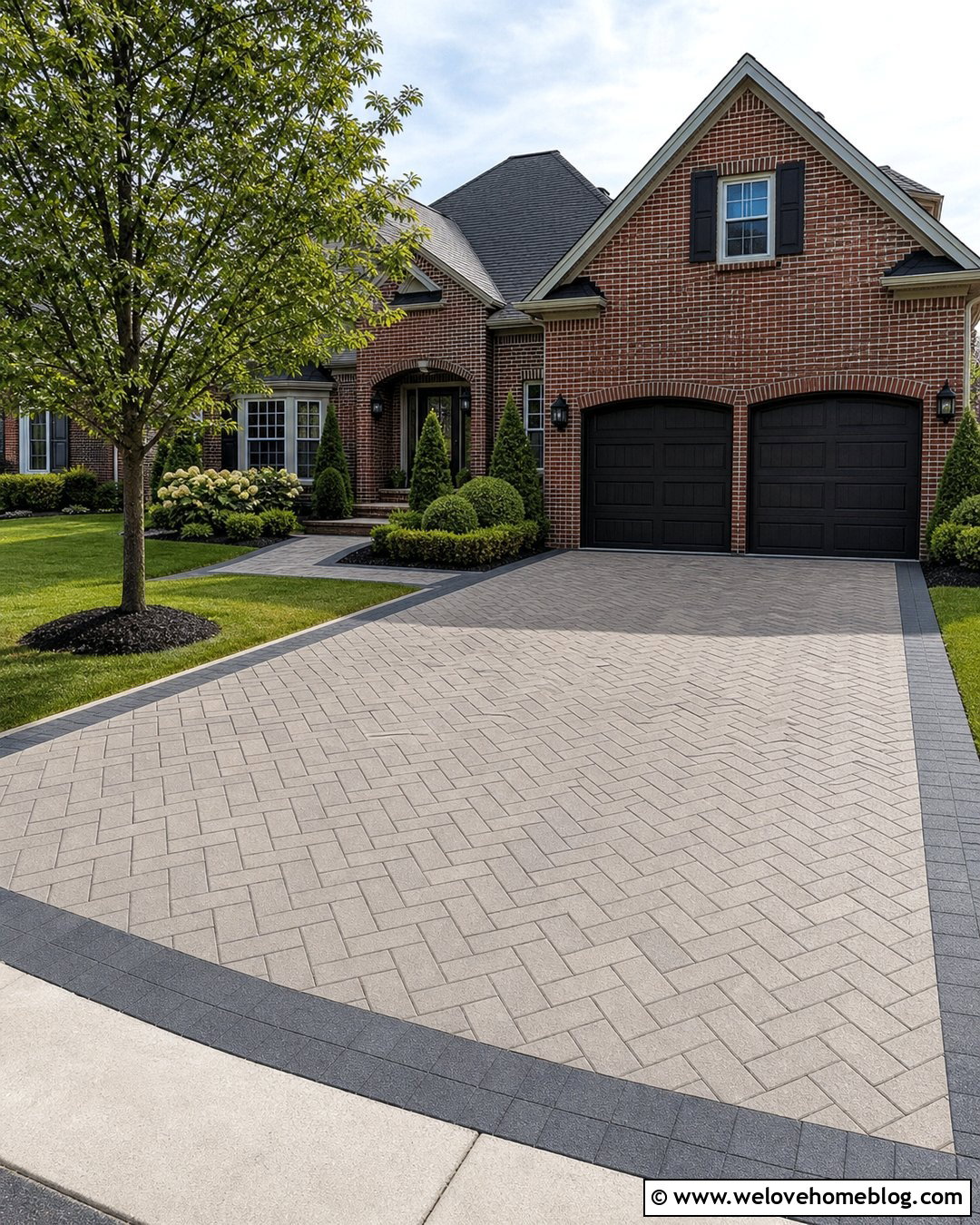 Small Paver Driveway In A Herringbone Pattern - 40 small driveway ideas