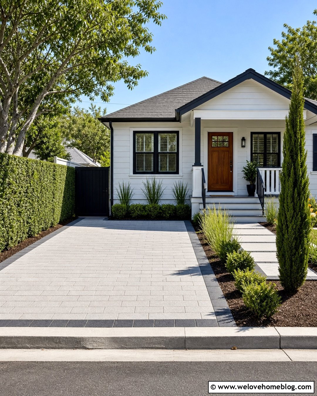 Small Paver Driveway With Simple Border - 40 driveway paving ideas