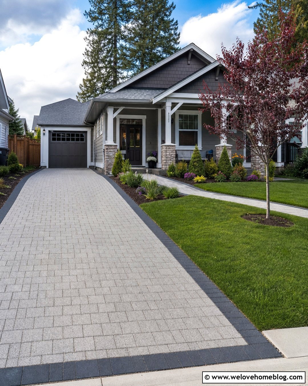 Small Permeable Paver Driveway For Front Yard - 30 Permeable Pavers Driveways Ideas