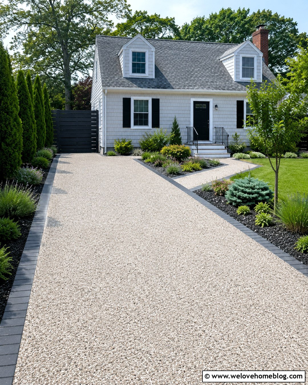 Small Resin Bound Gravel Driveway With Low Maintenance Landscaping - 20 Resin Bound Gravel Driveway Ideas