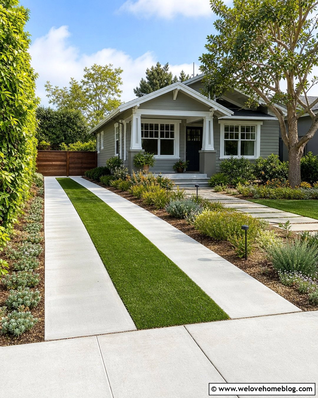 Small Ribbon Driveway With Grass Strips - 40 small driveway ideas
