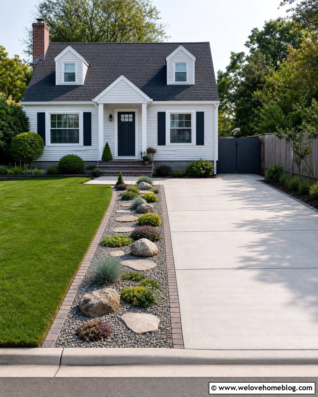 Small Rock Garden Beside Narrow Driveway - 20 Rock Garden Next To Driveway Ideas