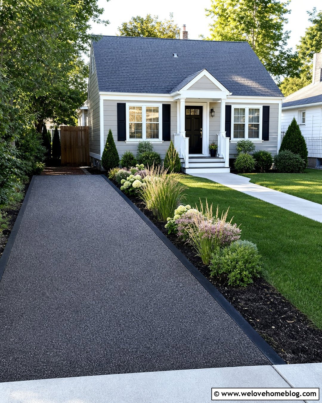 Small Rubber Driveway With Simple Landscaping - 20 Rubber Driveway Recycled Tires Ideas