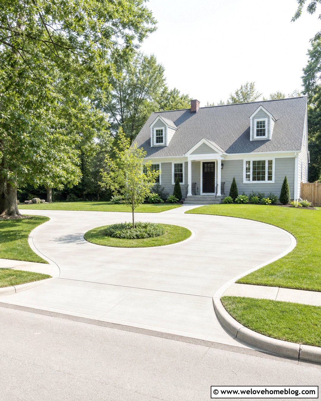 Small Semicircular Driveway With Simple Landscaping - 30 Circular Driveway Design Ideas