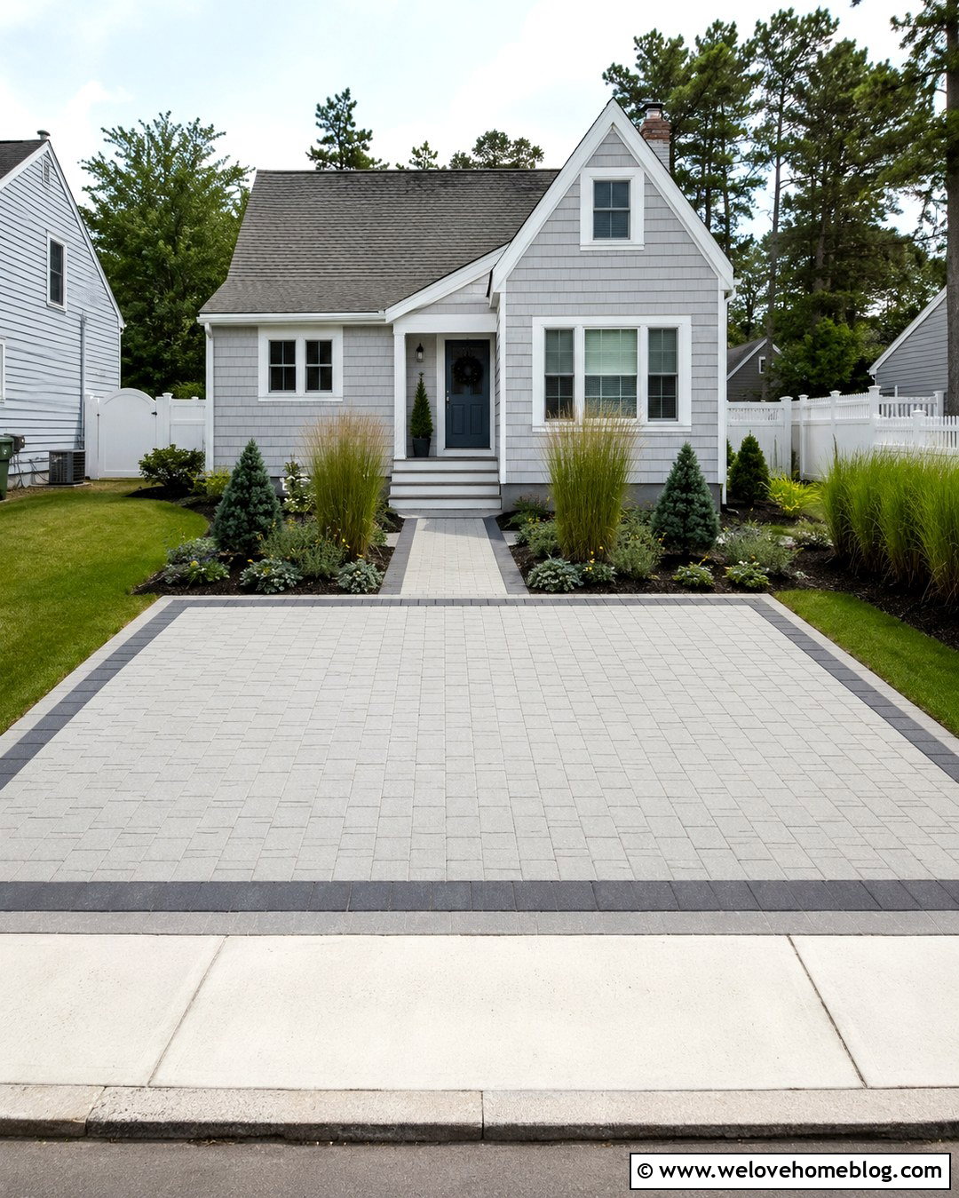 Small Square Driveway With Minimal Landscaping - 20 Square Driveway Ideas