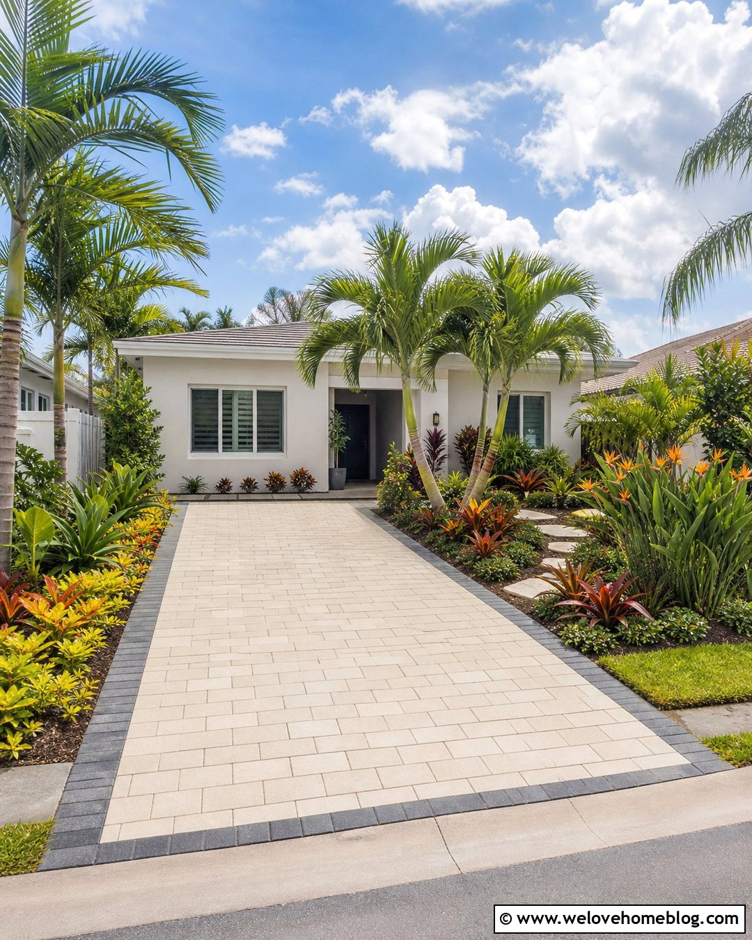 Small Tropical Driveway With Layered Planting - 20 tropical driveway scenery ideas