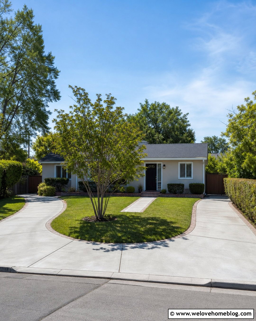 Small U Shape Driveway With Simple Landscaping - 30 U Shape Driveway Landscaping Ideas