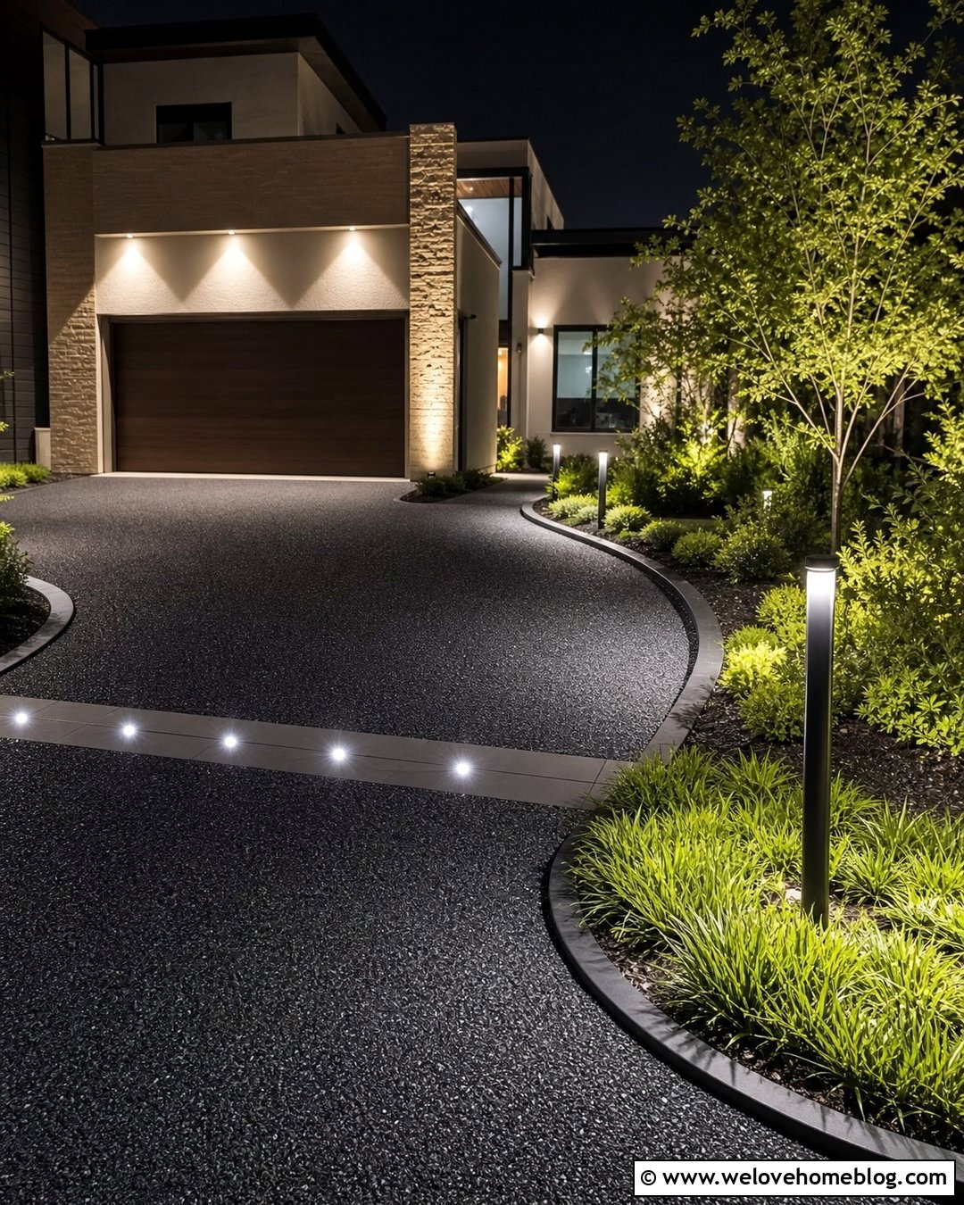 Smart Driveway With Motion Sensor Lighting - 20 Lighted Driveway Ideas