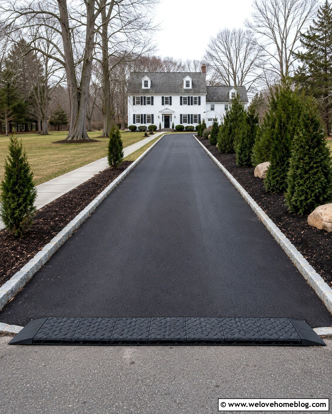 Snow Friendly Driveway Curb Ramp With Asphalt - 20 Driveway Curb Ramp Ideas