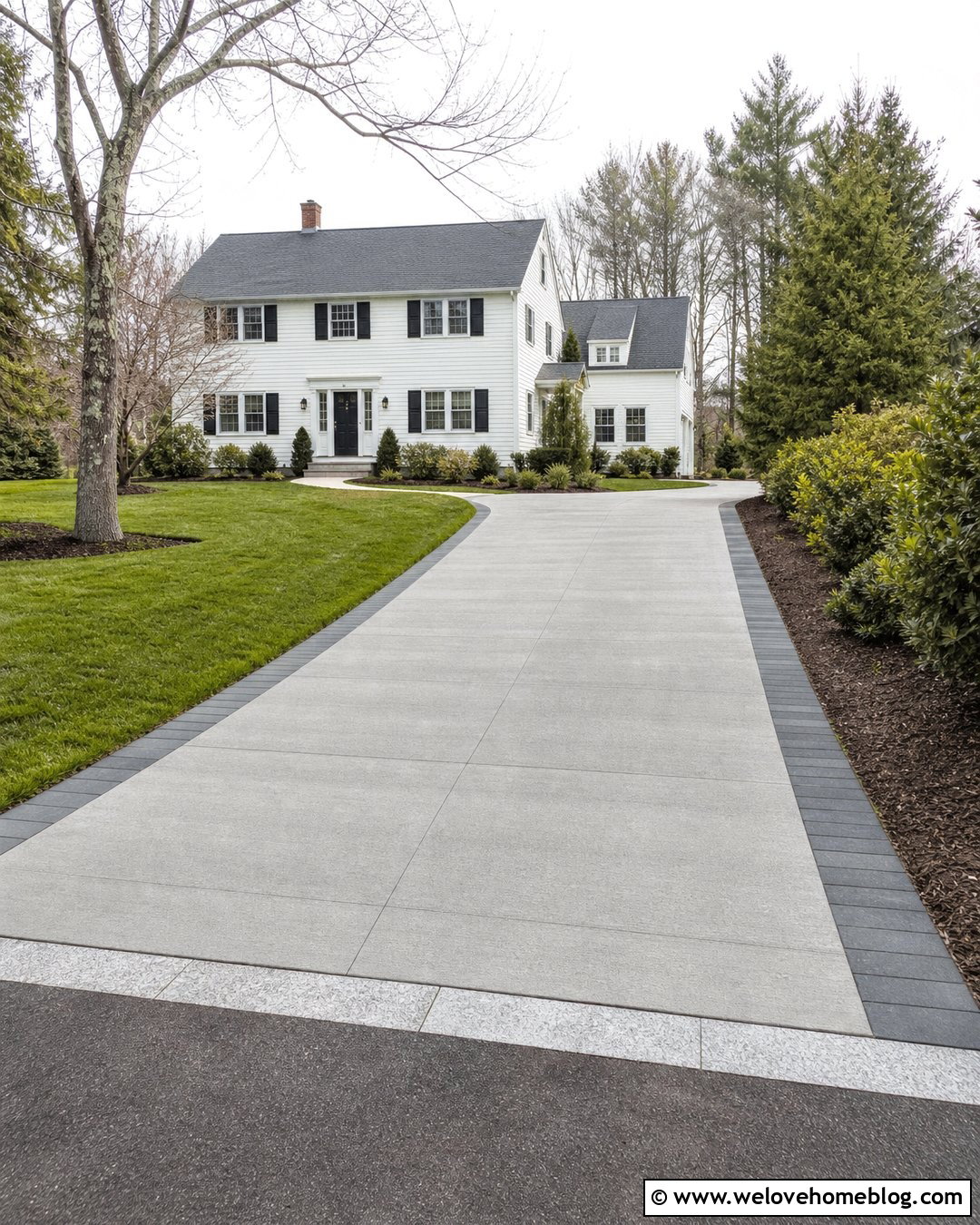 Snow Friendly Front Driveway - 45 Front Driveway Ideas