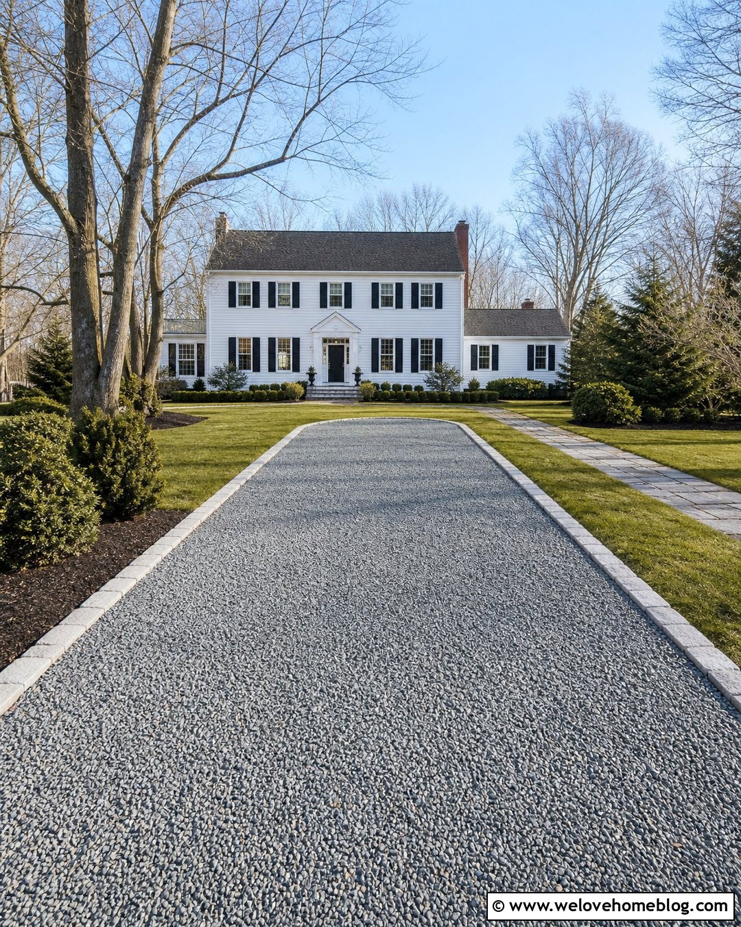 Snow Friendly Gravel Driveway With Stone Edging - 20 How To Keep Gravel In Place Driveways Ideas