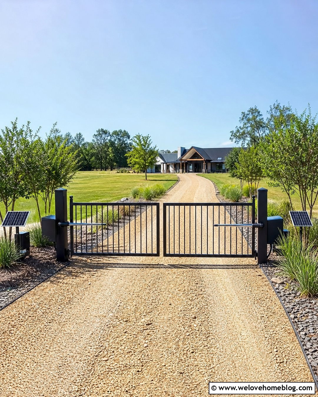 Solar Automatic Driveway Gate - 20 modern gate driveway ideas