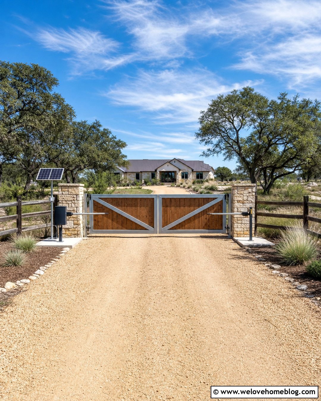 Solar Automatic Ranch Gate Entrance - 20 automatic driveway gate entrance ideas