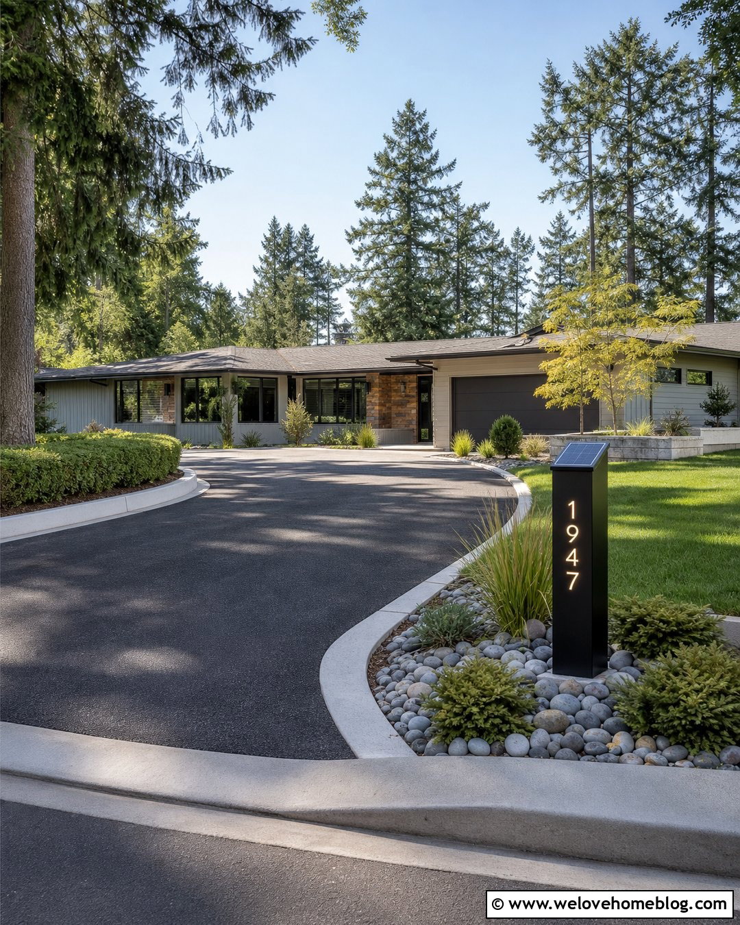 Solar Driveway Address Sign With Vertical Numbers - 25 Driveway Address Sign Ideas