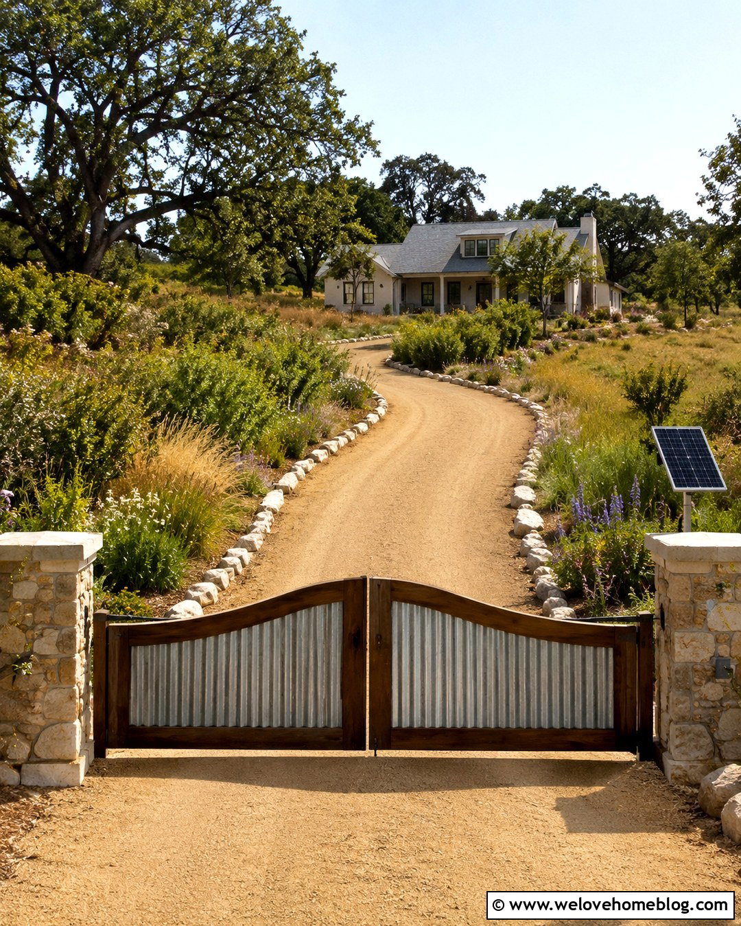 Solar Electric Gate With Country Driveway - 20 electric gates entrance driveways ideas