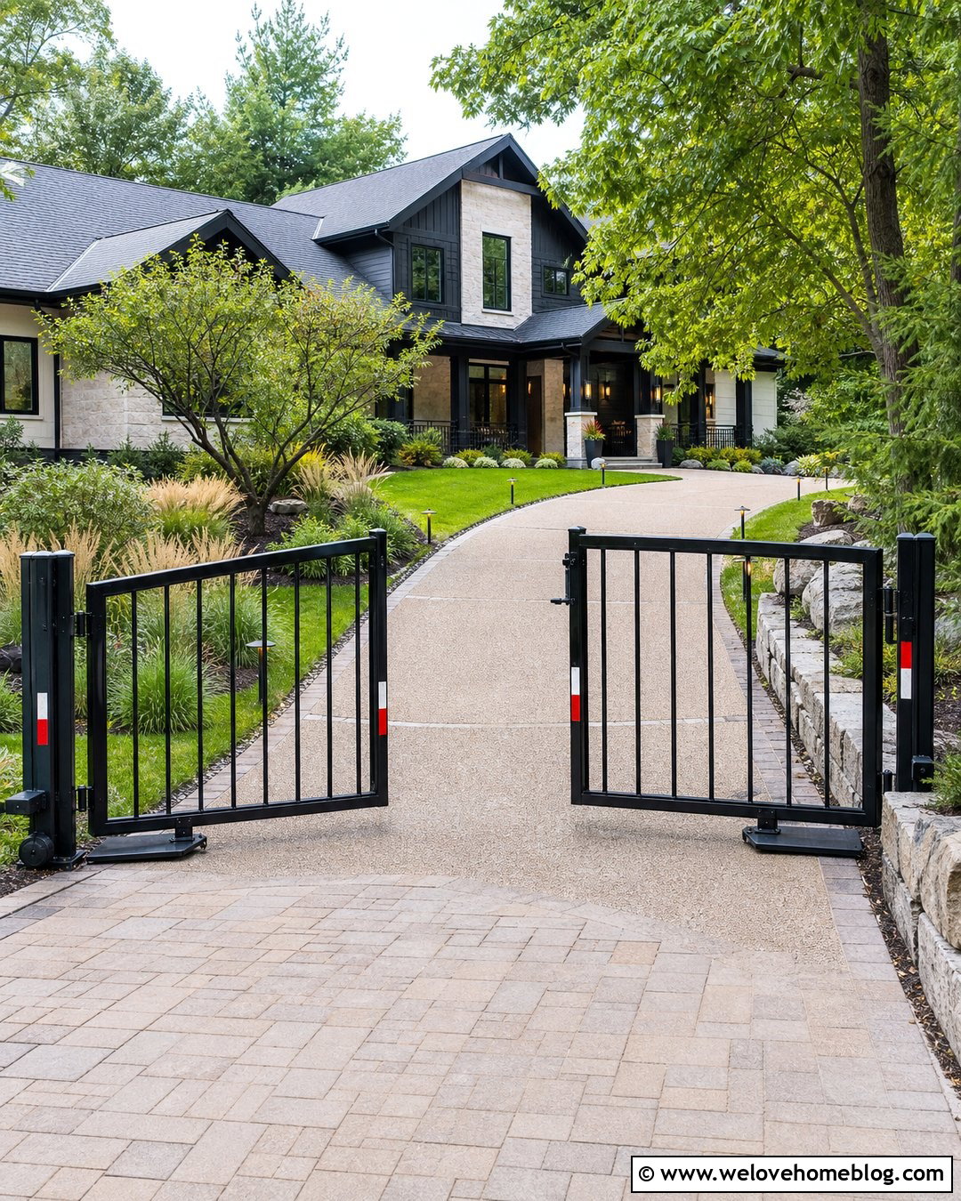 Solar Lit Portable Driveway Gate - 20 portable driveway gate ideas