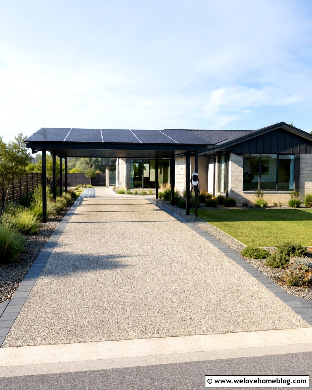 Solar Panel Carport Driveway