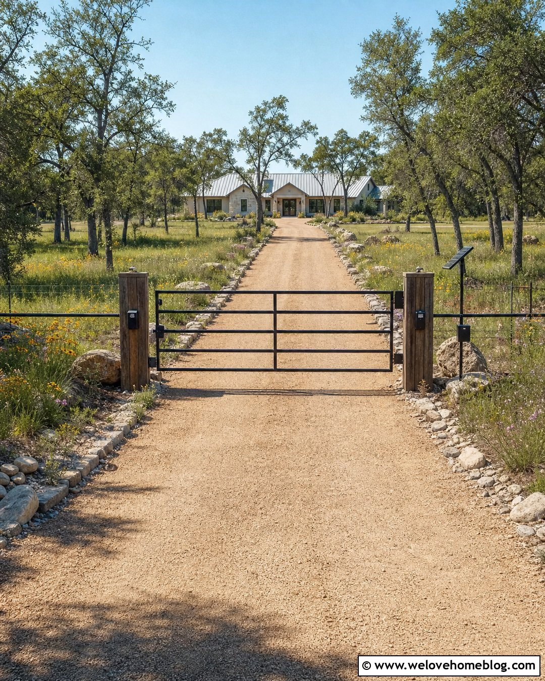 Solar Powered Driveway Gate - 25 simple driveway gate ideas
