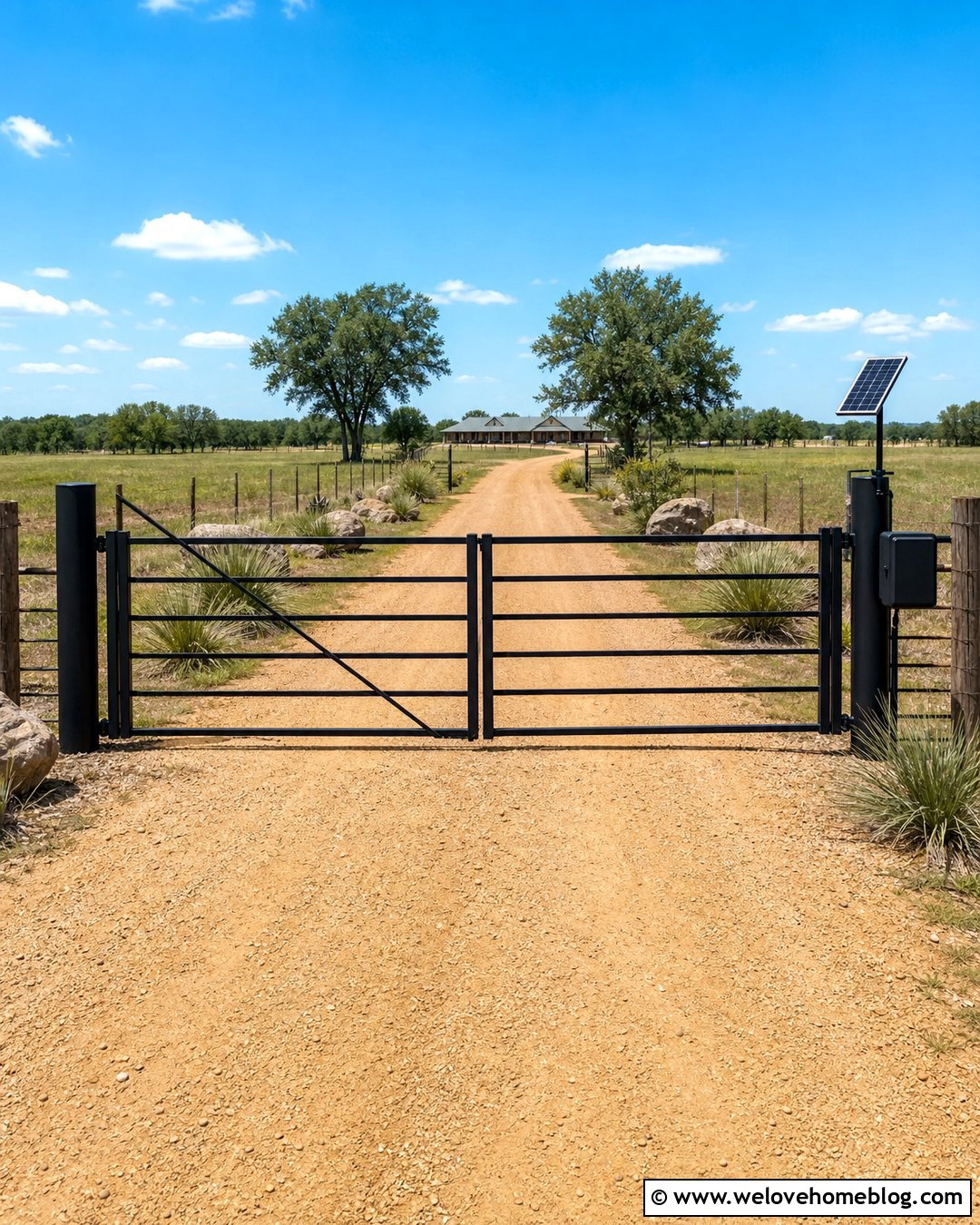 Solar Powered Ranch Gate - 20 Ranch Driveway Gate Ideas