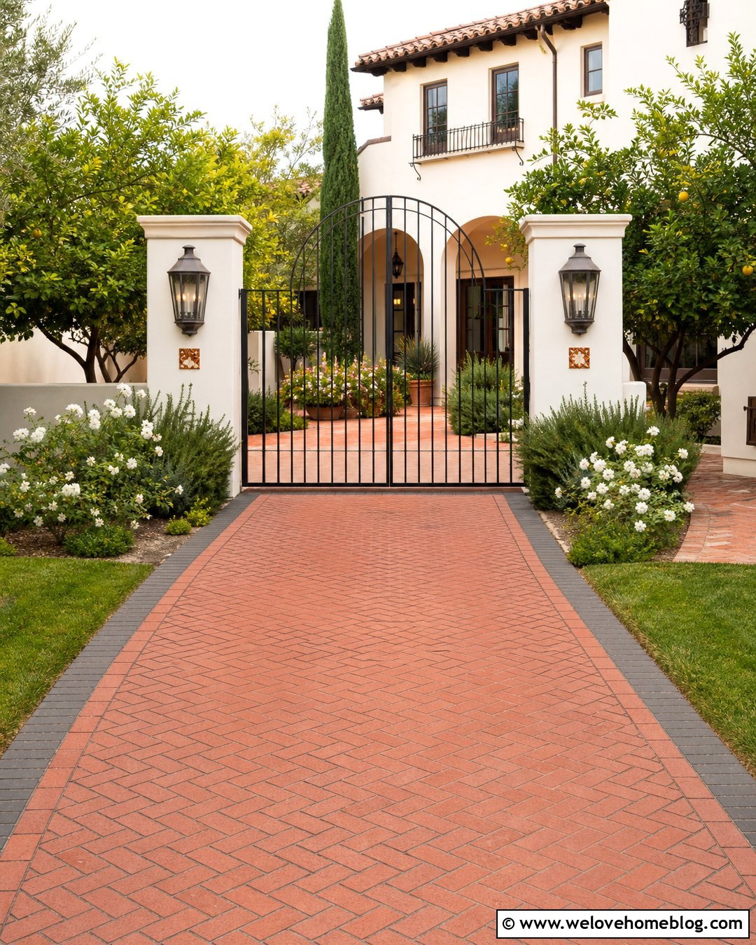 Spanish Driveway Gate With Lanterns - 20 Spanish Driveway Gate Ideas