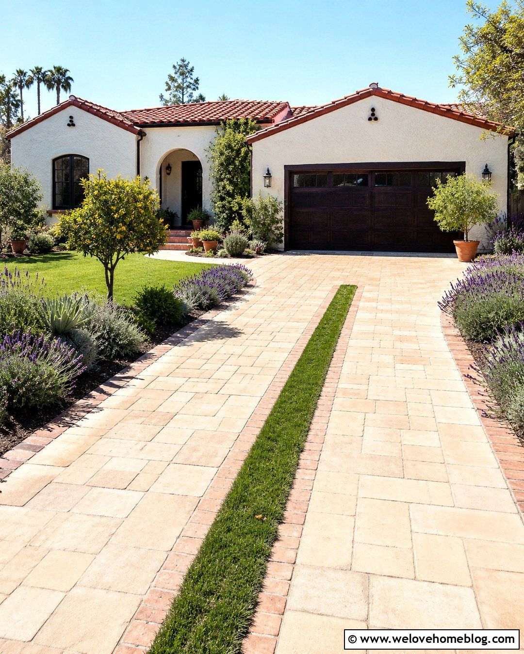 Spanish Driveway With Grass Strips - 20 Spanish Style Driveway Ideas