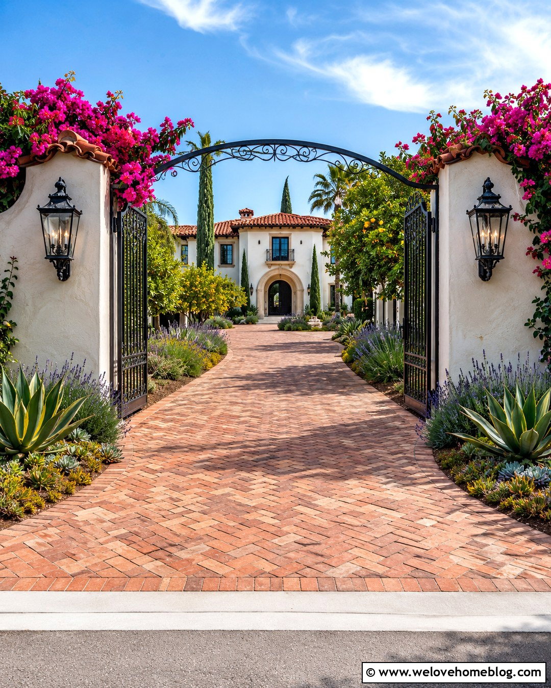 Spanish Driveway With Wrought Iron Gate - 20 Spanish Style Driveway Ideas