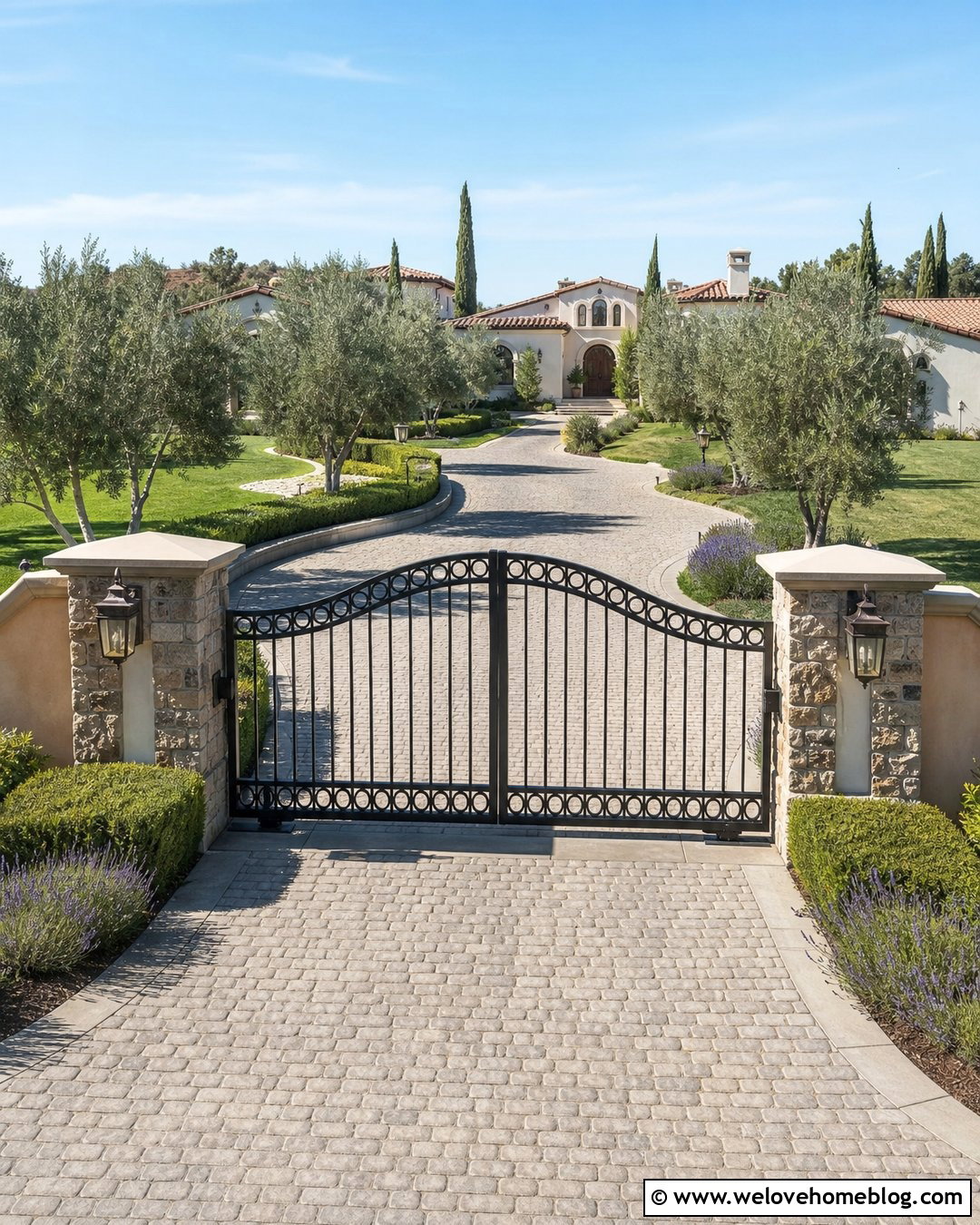 Spanish Style Driveway Gate With Spear Top Ironwork - 20 spanish style home driveway gate ideas
