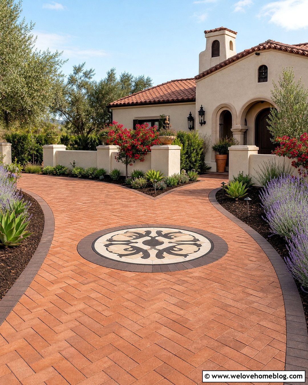 Spanish Style Paver Driveway - 40 driveway pavers ideas