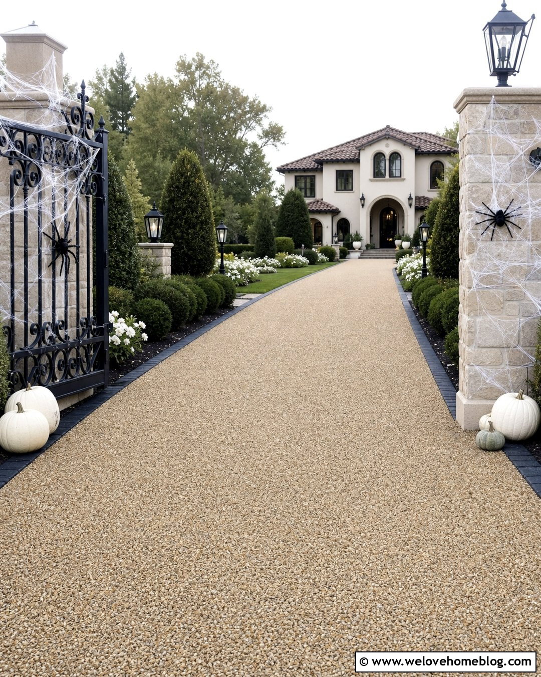 Spiderweb Gate Driveway Halloween Decorations - 25 Driveway Halloween Decorations Ideas