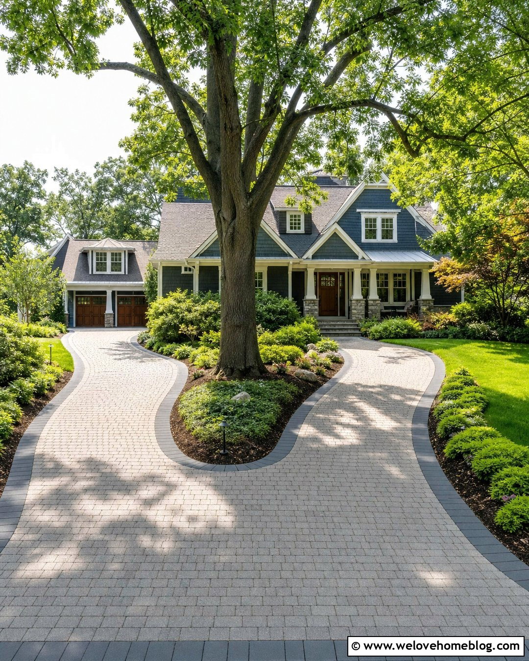 Split Driveway Around An Existing Tree - 20 Adding Driveway To Front Yard Ideas
