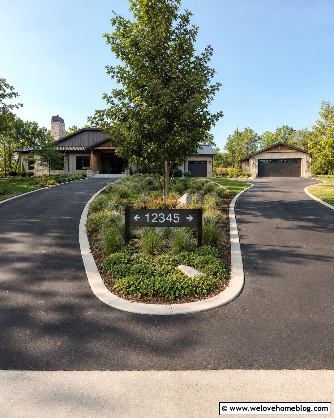 Split Driveway Directional Address Sign - 45 driveway address sign ideas