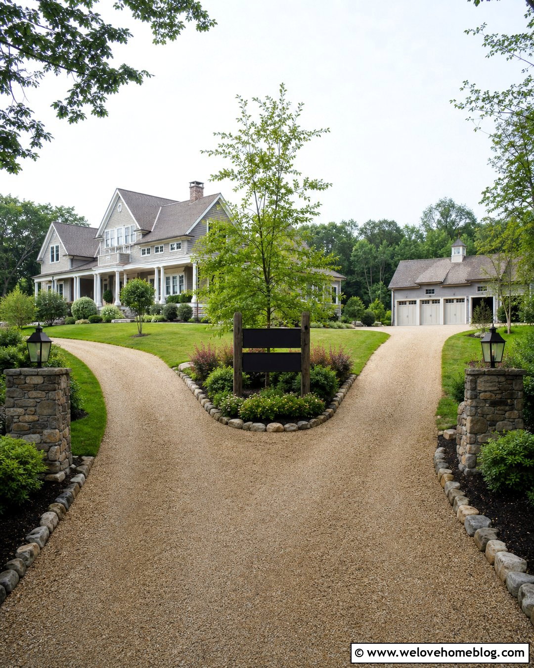 Split Driveway Directional Sign - 20 Driveway Entrance Signs Ideas