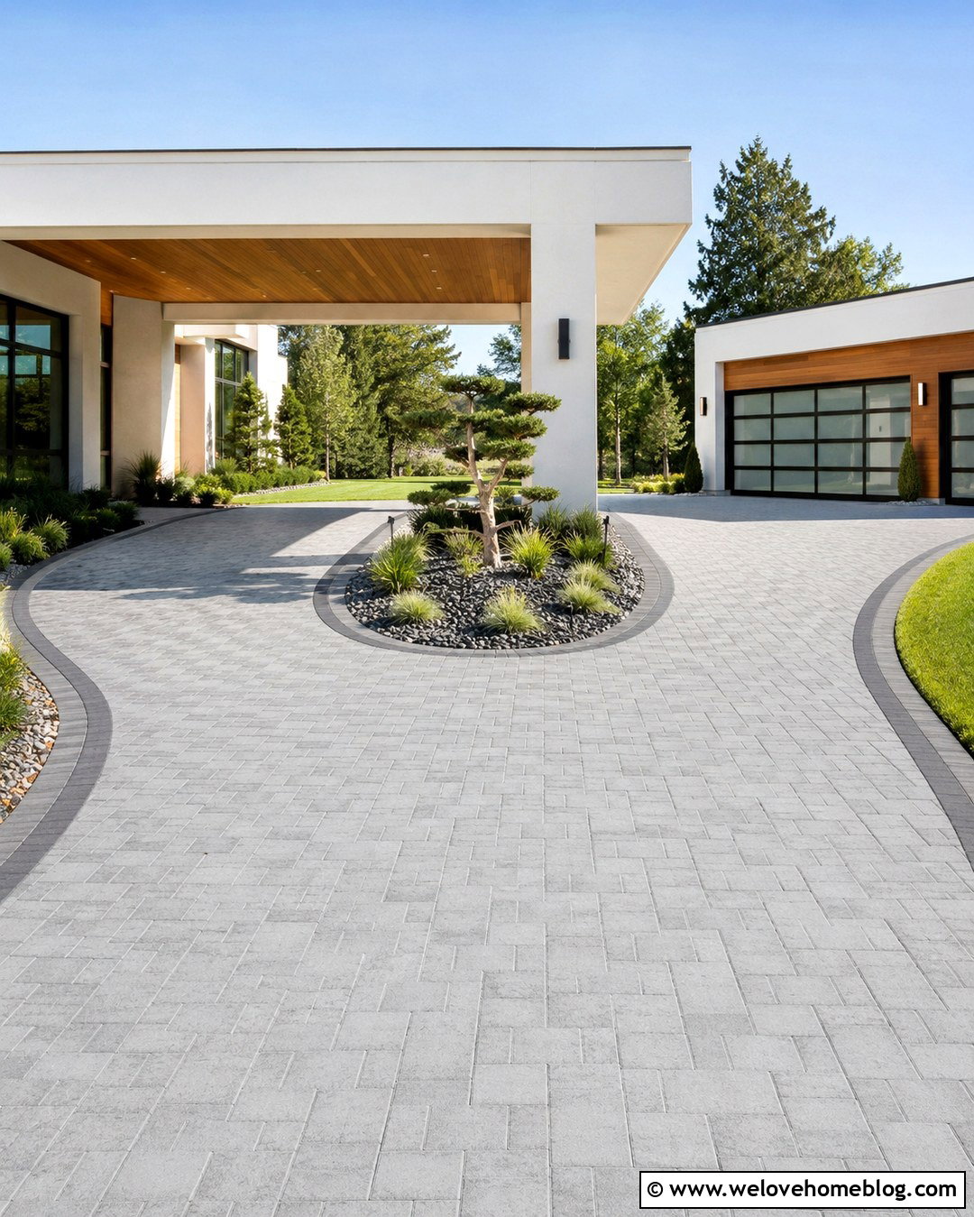 Split Driveway With Porte Cochere - 20 Porte Cochere Driveway Modern Ideas