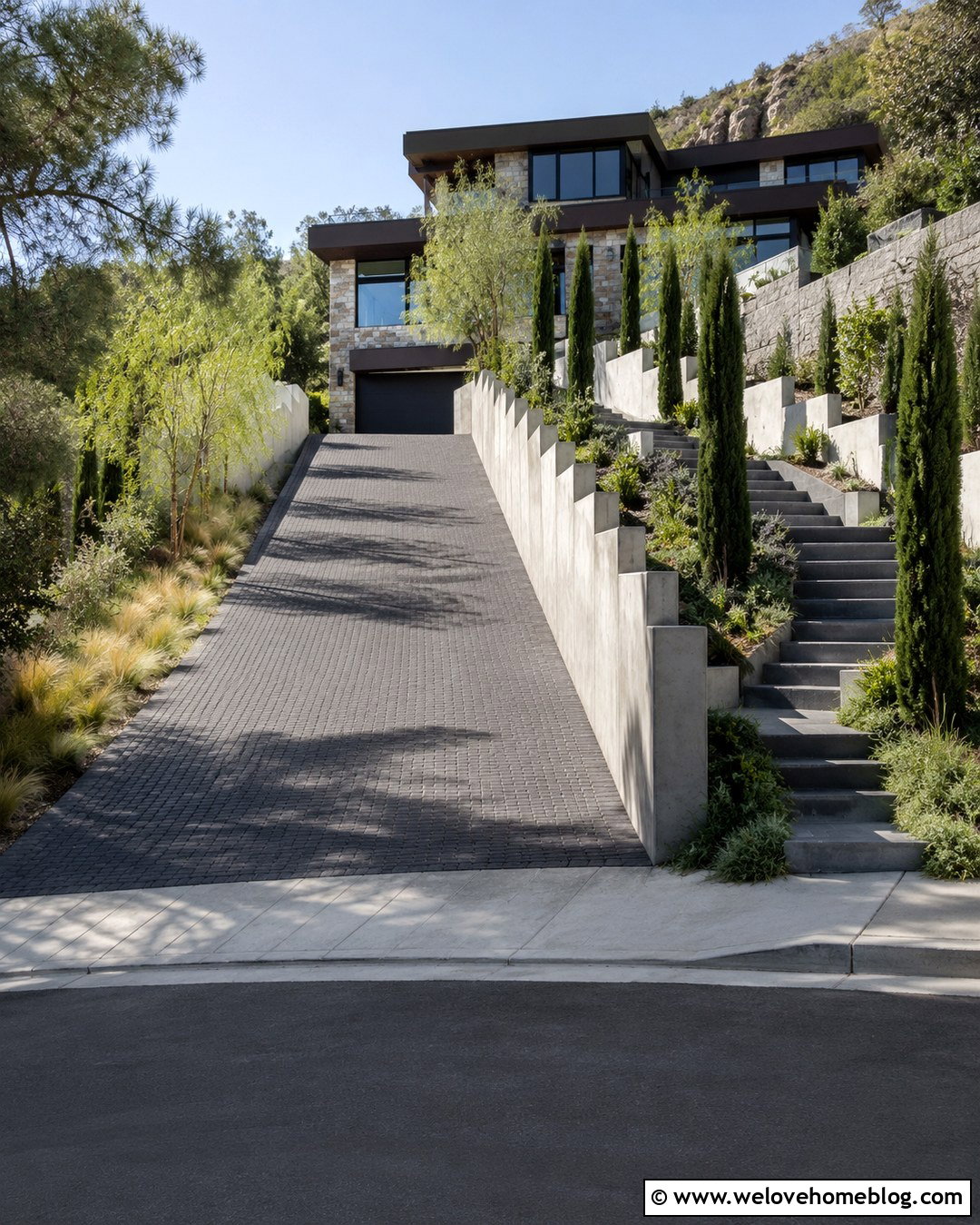 Split Level Driveway Retaining Walls - 20 Driveway Walls Ideas