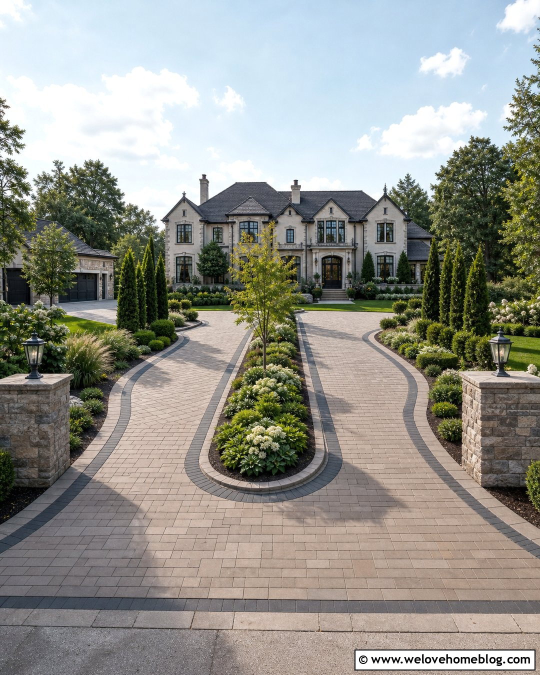 25 Luxury Driveway Landscaping Ideas for Polished Curb Appeal