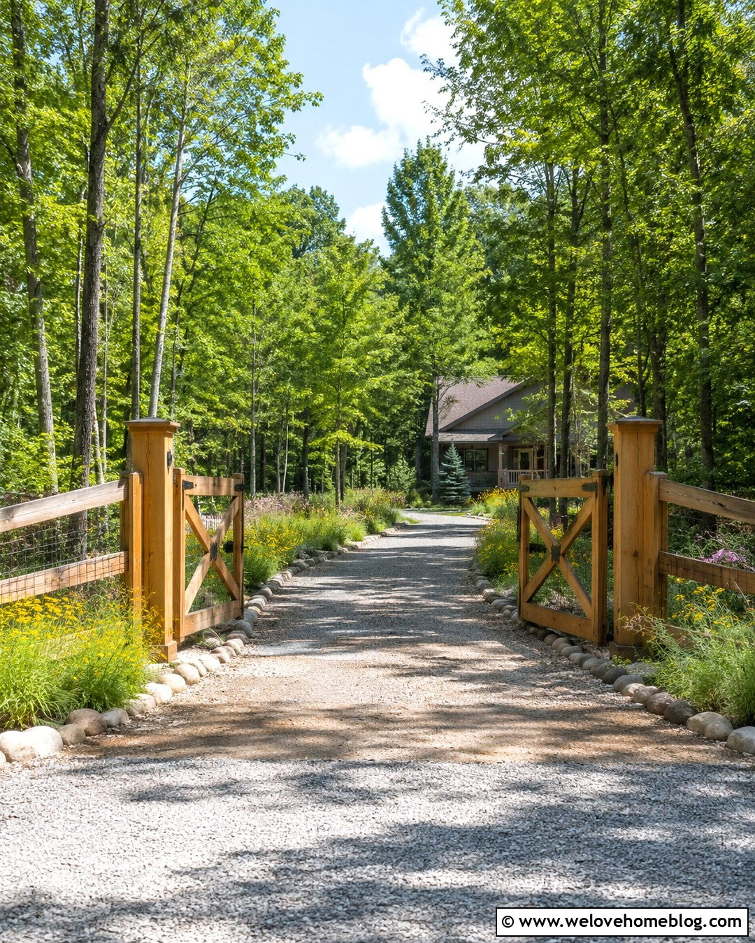 Split Rail Driveway Entry Gate - 20 Driveway Entry Gate Ideas