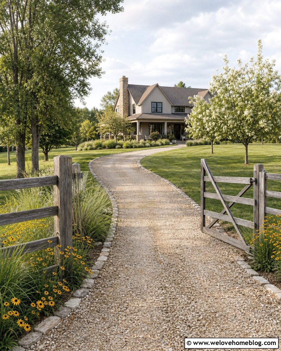 Split Rail Driveway Fence - 30 Driveway Fence Ideas