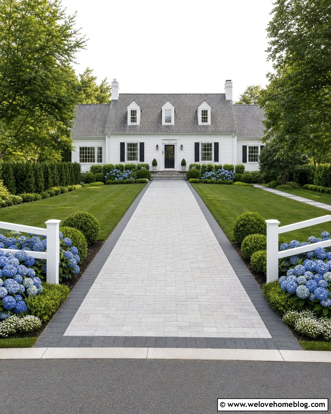 Split Rail Fence Driveway Corner With Hydrangeas - 20 Split Rail Fence Corner Driveway Ideas