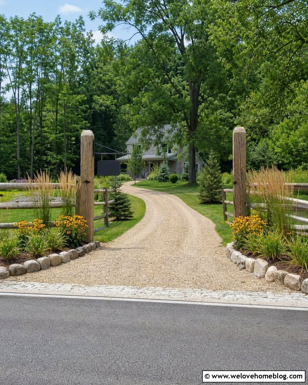 Split Rail Fence Driveway Entrance - 25 driveway entrance ideas