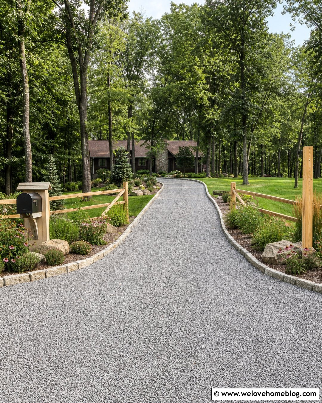 Split Rail Fence Driveway Entrance - 25 Home Driveway Entrance Ideas